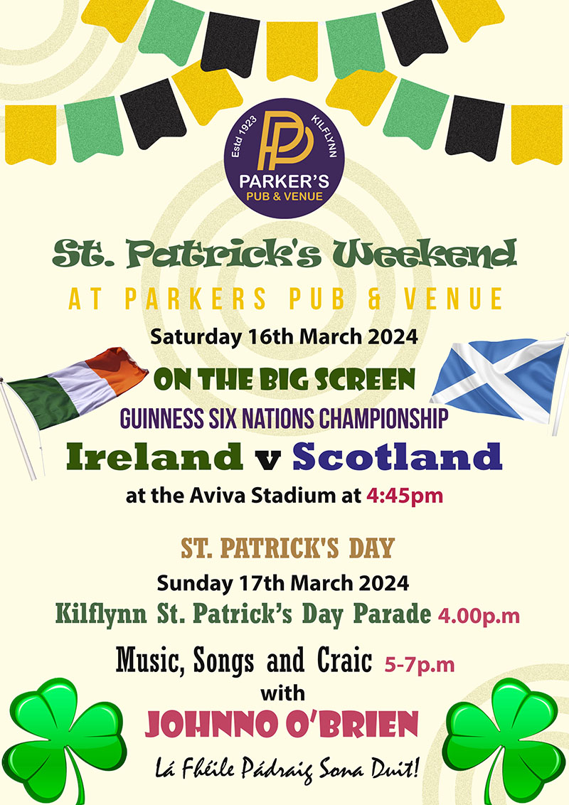 st Patricks day 2024 at Parkers Pub