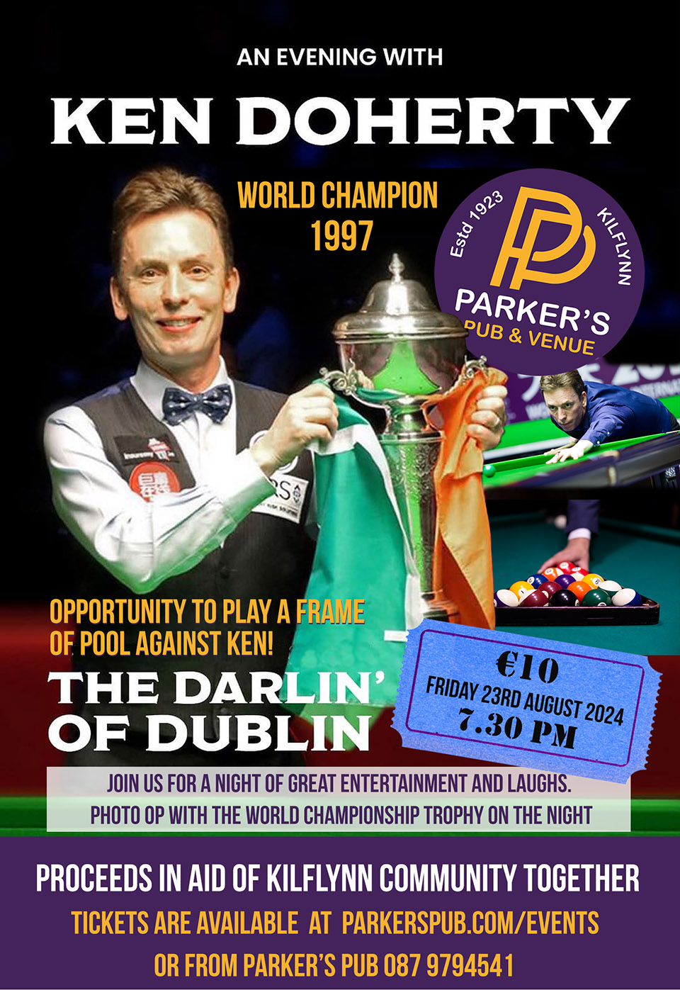 ken doherty at Parkers pub 2024