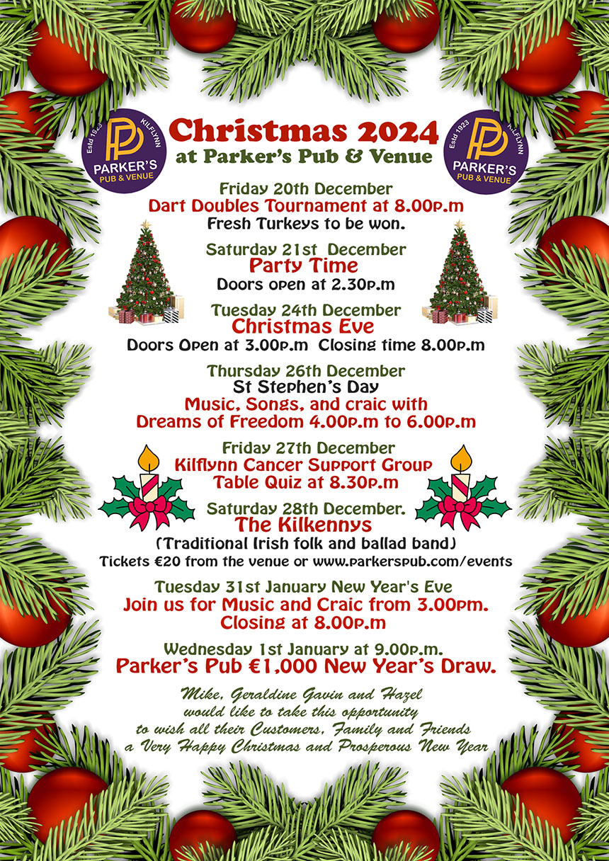 Christmas 2024 at Parkers Pub