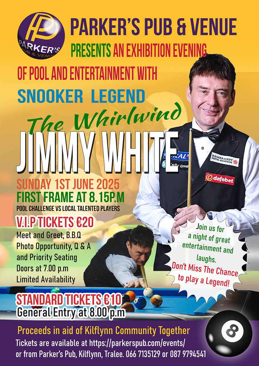 Jimmy White at Parkers Pub