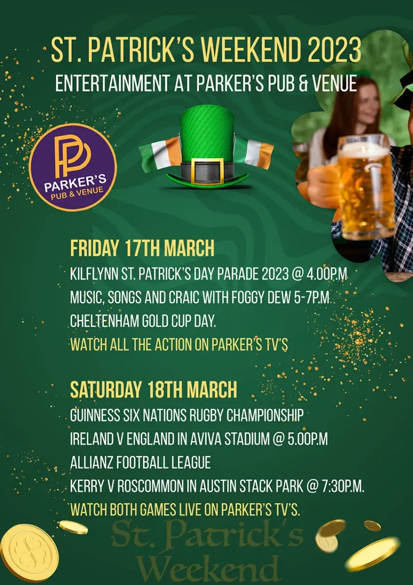 st patricks day entertainmet at parkers